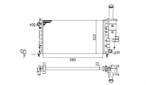 MAGNETI MARELLI radiatorius, variklio aušinimas 350213173003